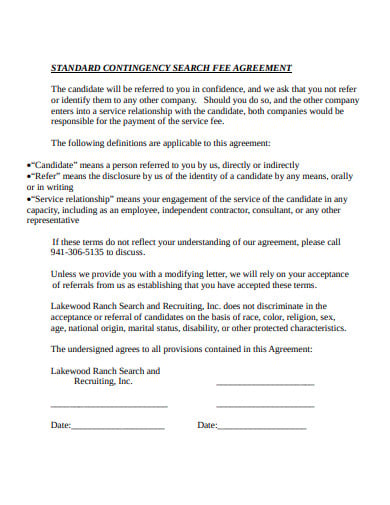 contingency-recruiting-search-fee-agreement-template