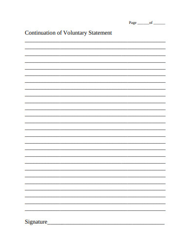 continuation voluntary statement template