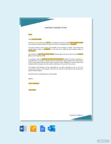 contract award letter template