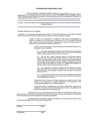 conventional mortgage loan template