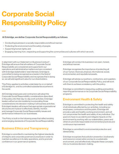 social responsibility in business plan