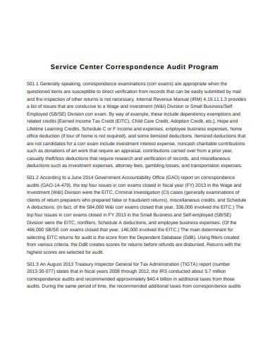 correspondence-audit-program-format