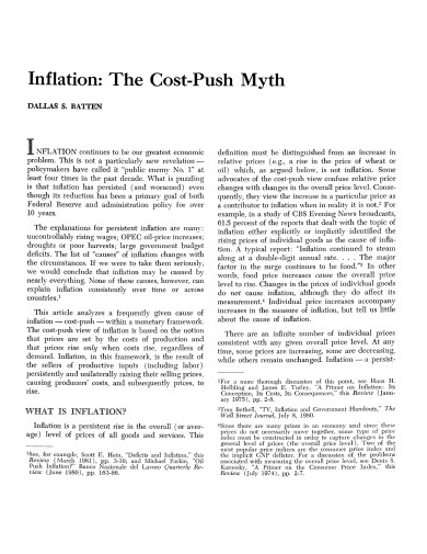 cost push inflation template