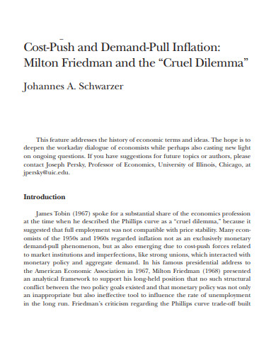 cost push inflation and demand pull inflation template