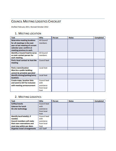 council-meeting-logistics-checklist-template