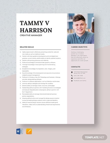 creative-manager-resume-template