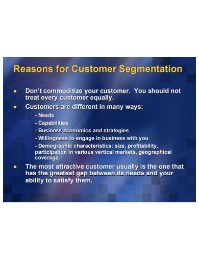 customer segmentation template