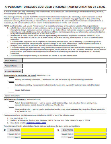 customer statement application form format