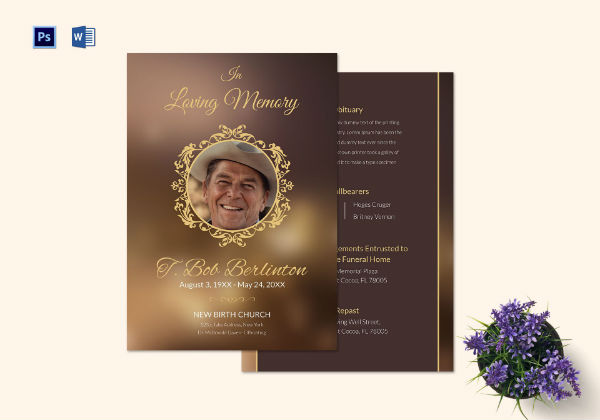 customizable funeral obituary template