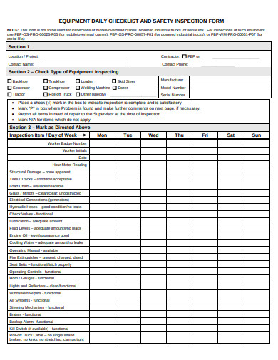 11+ Safety Inspection Form Templates in Doc | PDF