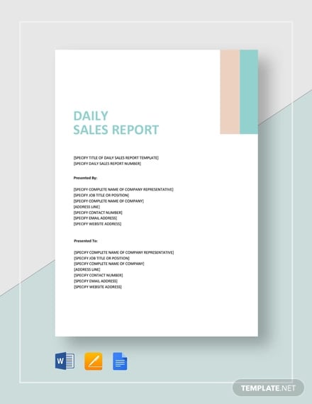 daily sales report template