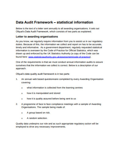 data audit framework