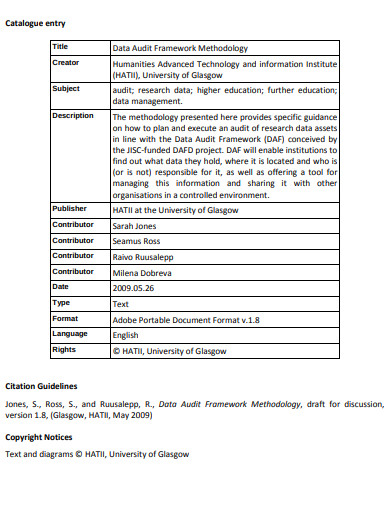 data audit templates