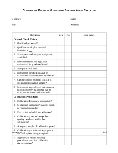 Internal Audit Quality Review Checklist