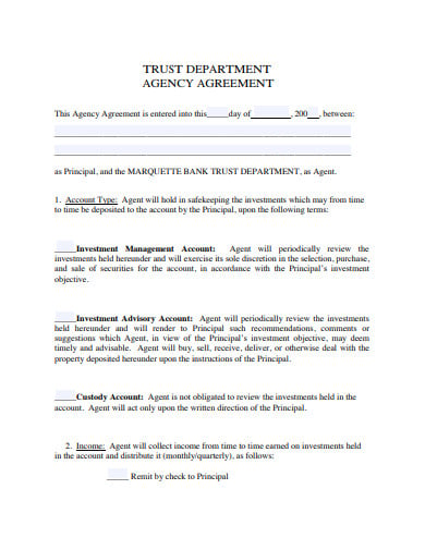 department managing agency agreement template