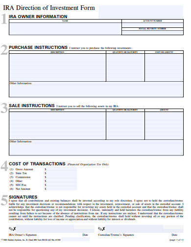 direction of investment form