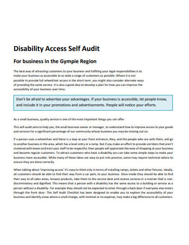 disability access self audit template