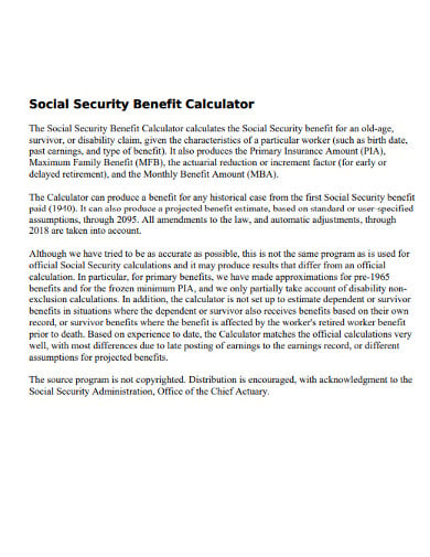 disability social security benefit calculator
