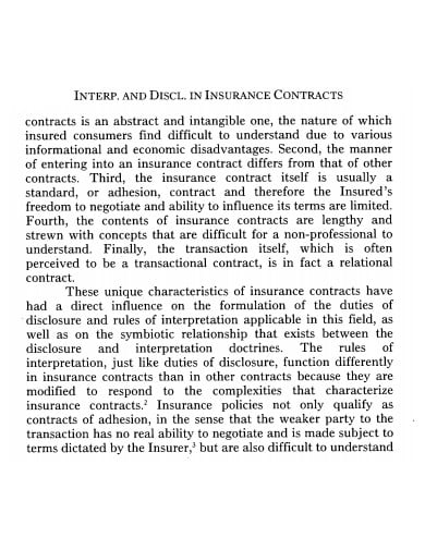 disclosure-in-insurance-contracts