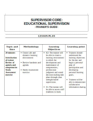 11+ Trainer Lesson Plan Templates in PDF | Word