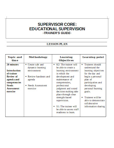 Training Lesson Format 11+ Trainer Lesson Plan Templates in PDF | Word