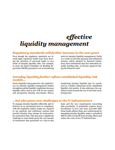 effective liquidity management template