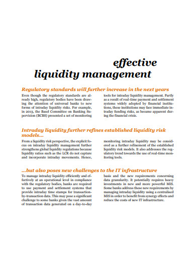 liquidity management thesis