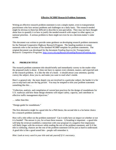 12+ Research Problem Statement Templates in PDF | MS Word | Google Docs ...