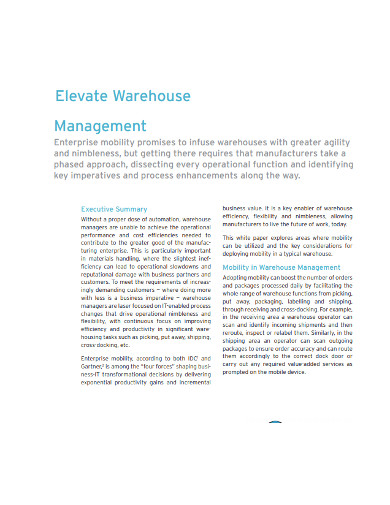 elevate warehouse management