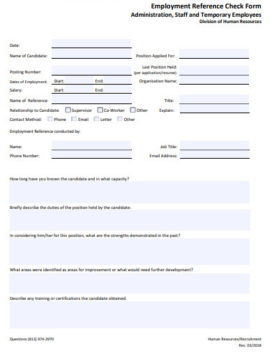 10+ Reference Check Form Templates in Google Docs | PDF | MS Word | Pages