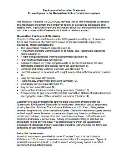 employment information statement 