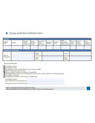 energy audit data collection form