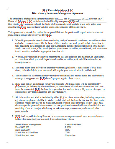 investment management agreement definition