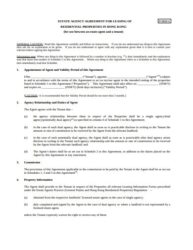 estate agency commission agreement