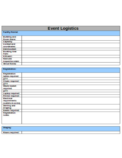11  Event Logistics Plan Templates in PDF MS Word