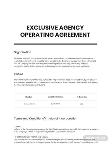 10  Exclusive Agency Agreement Templates in PDF Word