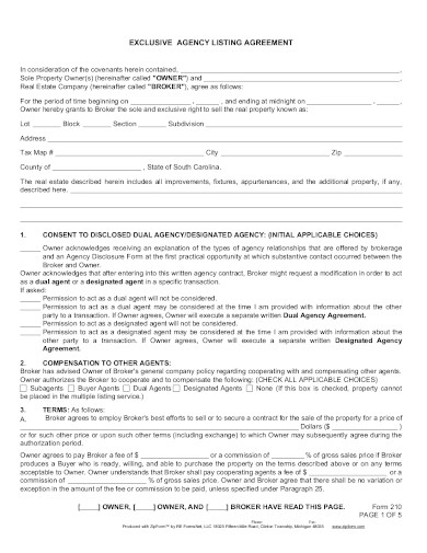 exclusive-agency-listing-agreement-template