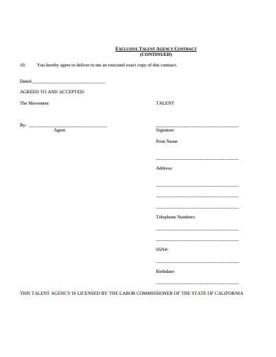 exclusive-talent-agency-contract-template