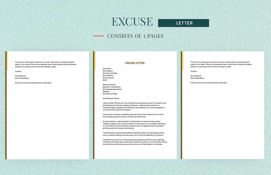 excuse letter template