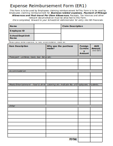 10 expense reimbursement form templates in doc pdf