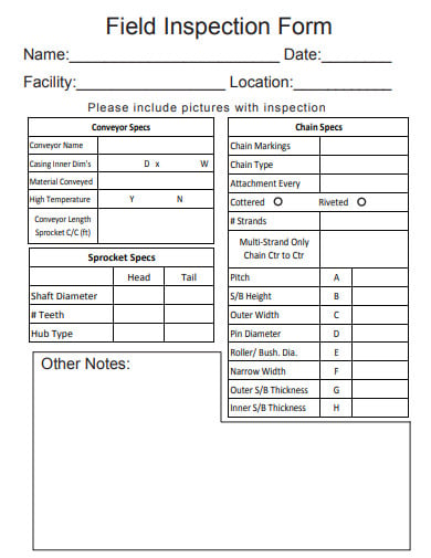 field inspection form template