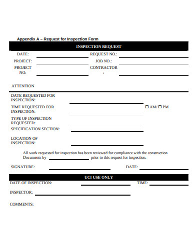 field inspection request form template