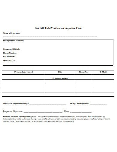 field verification inspection form in doc