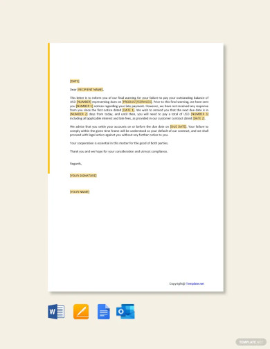 13 Final Warning Letter Template 13 Word Pdf Format Download 0672