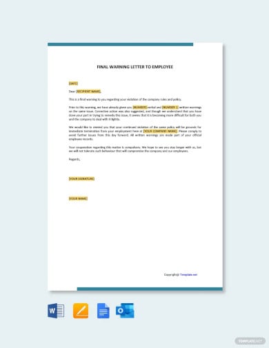 final warning letter to employee template