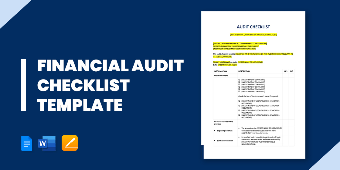 9 Financial Audit Checklist Template In PDF DOC