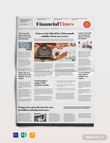 financial newspaper template