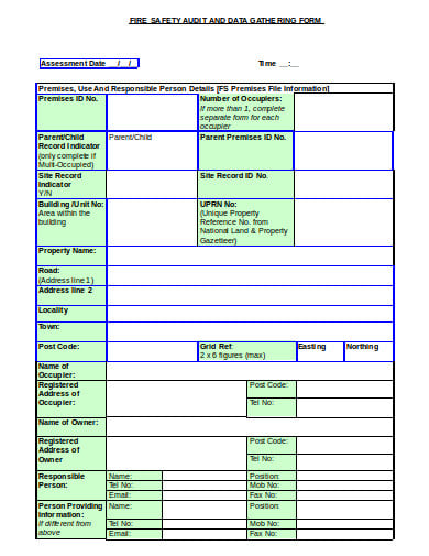 fire safety audit data form