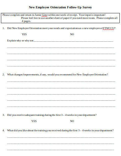 follow up survey form in doc