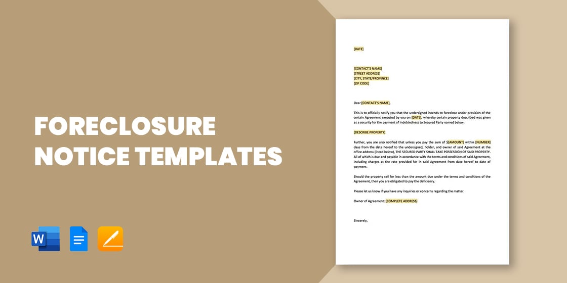 12+ Foreclosure Notice Templates in PDF DOC